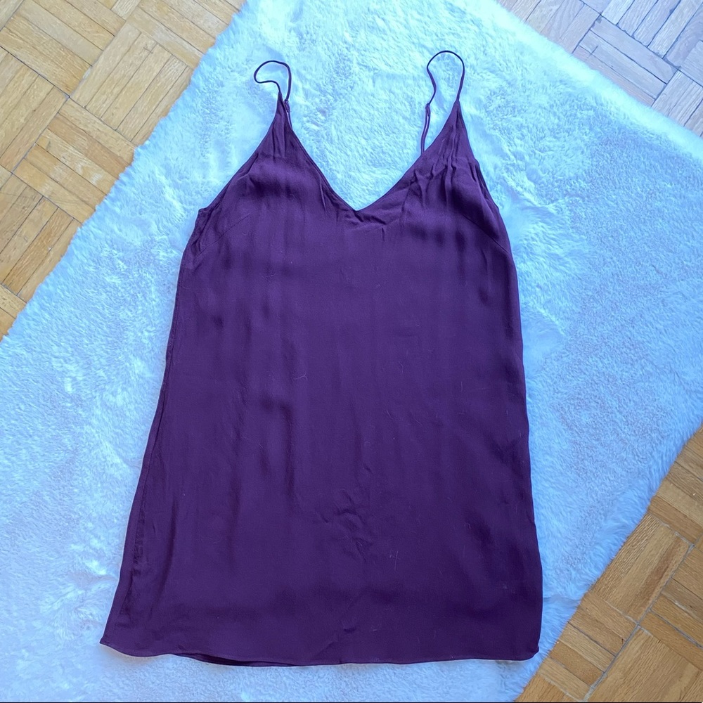 Burgundy slip dress